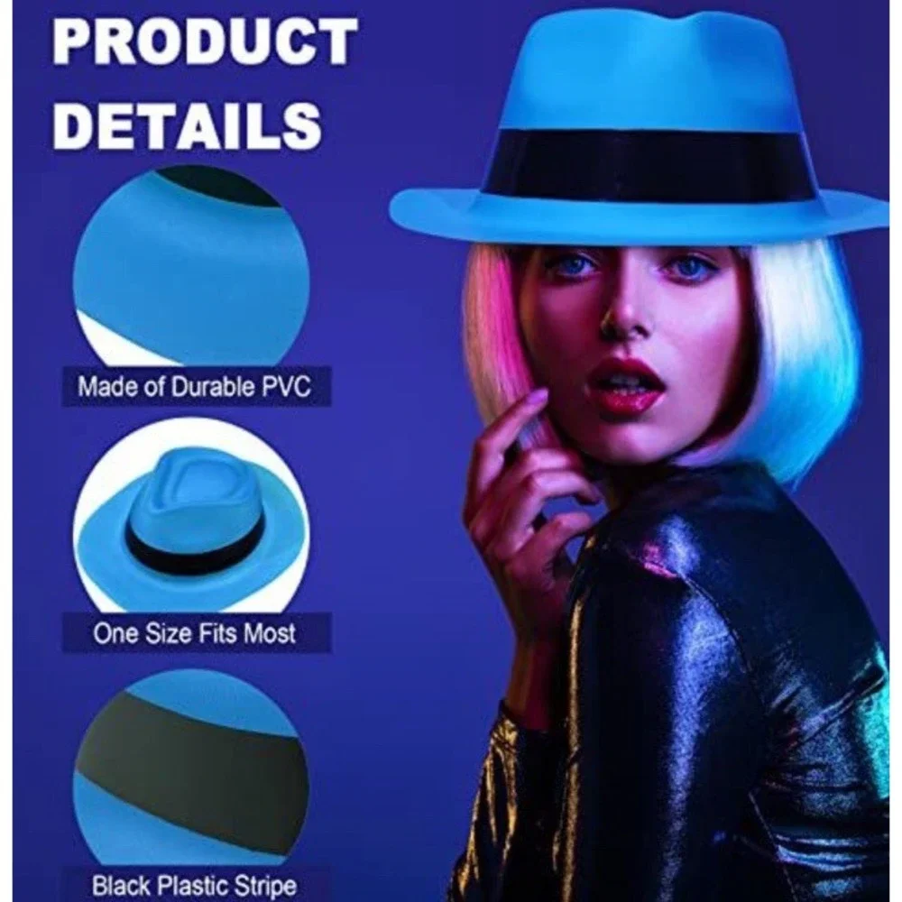 (20)45Pieces Neon  Hats - Bright Dress Hats for Birthday Photo Booth Party